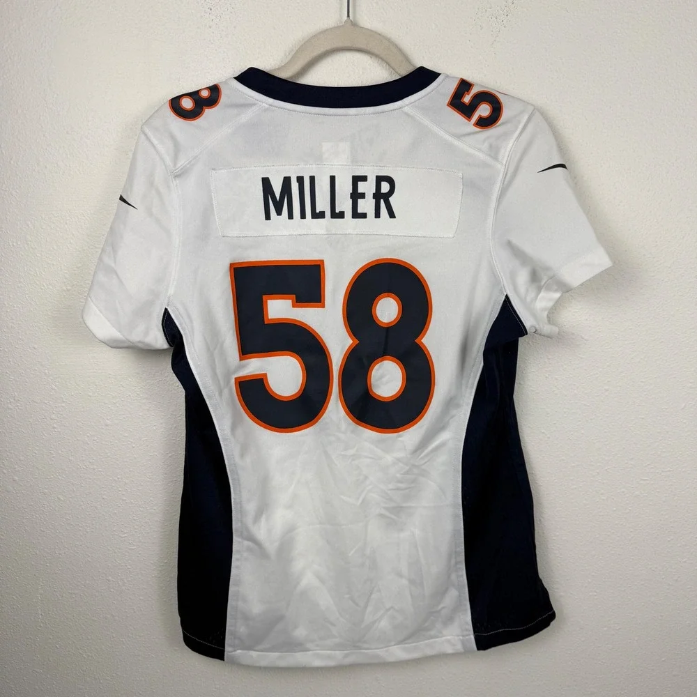 Nike Denver‎ Broncos Von Miller 58 Youth Jersey White Navy Orange Medium NFL
